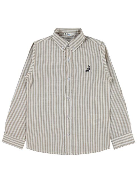 Civil Boys Nakışlı Gömlek 10-13 Yaş Gömlek - Bej 10-11 Yaş - S000526332-19928