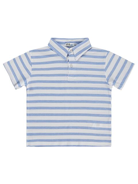 Civil Boys Çizgili Polo Yaka 2-5 Yaş Tişört - Mavi 3-4 Yaş - S000526738-17437