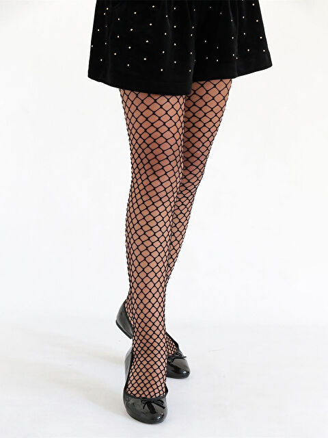 Denokids File Kız Çocuk Siyah Külotlu Çorap - S000463245-19351