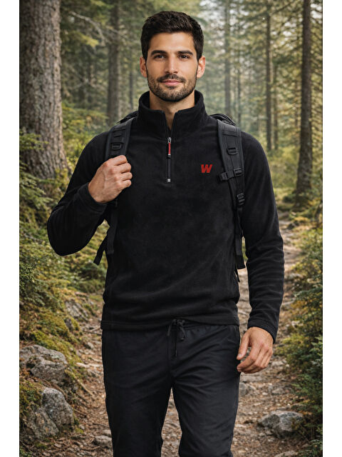 WALKE Premium Erkek Yarım Fermuarlı Outdoor Spor Polar Ceket - S000513159-19351