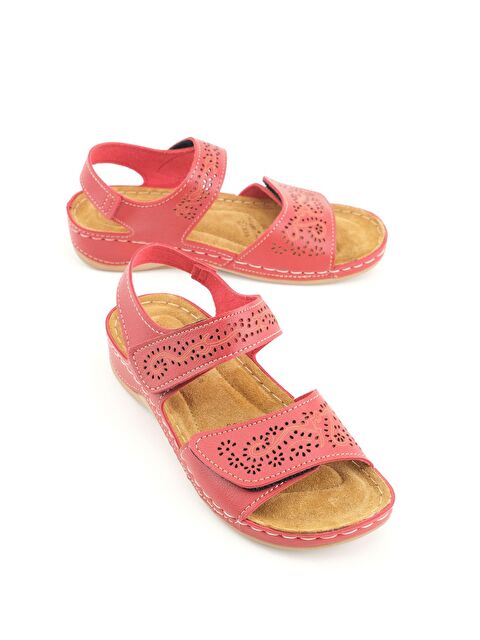 Gezer Yazlık Kadın İç Taban Hakiki Deri Rahat Taban Cırt Cırtlı Ayarlanabilir Günlük Sandalet - S000231915-20045