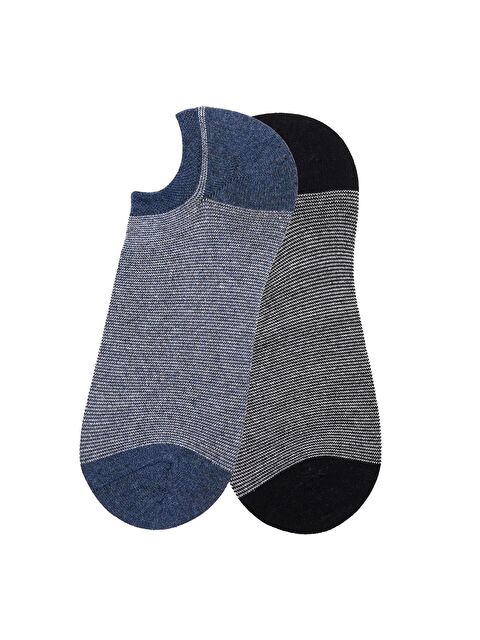 TUDORS Erkek 2'Li Desenli Patik Çorap - S000525828-23173