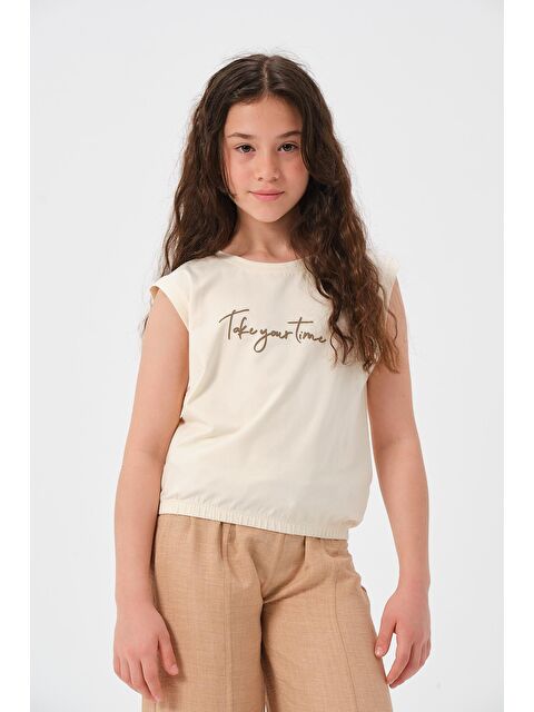 Jazzi·ee Genç Kız Çocuk Yazı Baskılı Kolsuz Tişört - S000315708-19928