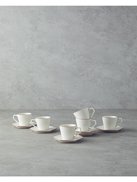 English Home Marlin Bone Porselen Kahve Fincan Takımı 12 Parça 6 Kişilik Rose Gold - S000335307-20076