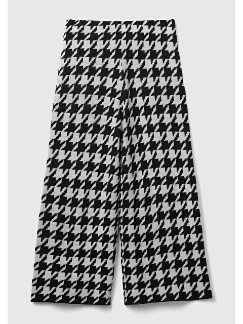 United Colors Of Benetton Kız Çocuk Siyah Tamamı Desenli Geniş Paça Pantolon - S000297782-19351