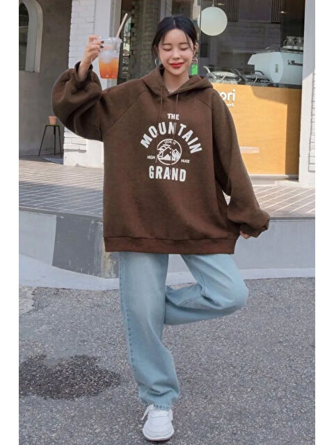 uyguntarz Unisex The Mountain Baskılı Sweatshirt - S000265632-19413