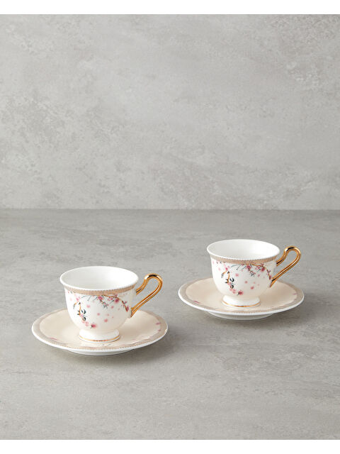 English Home Sakura Dream New Bone China 4 Parça 2 Kişilik Kahve Fincan Takımı 90 ml Pembe - S000335596-20024