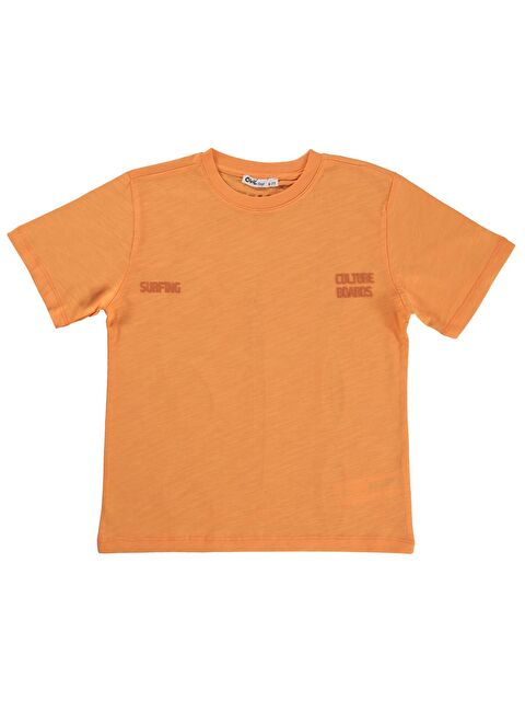Civil Boys Surfing Sırt Baskılı 10-13 Yaş Tişört - Turuncu