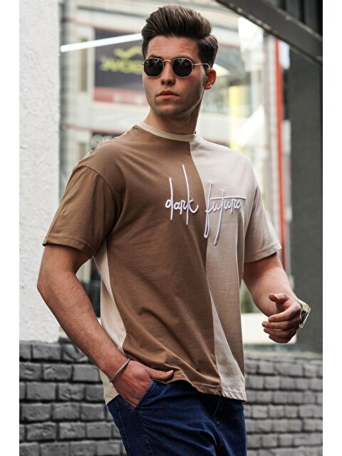 Madmext Bej Erkek Tişört 5237