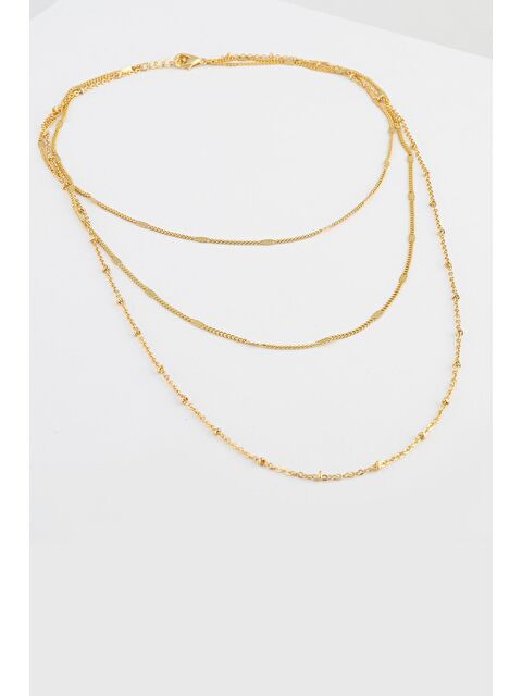 New Obsessions 3'lü Şeri Kolye Altın Rengi - S000182488-20076