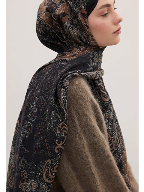 Fresh Scarfs Elora Desen Şal Siyah - S000458361-19351