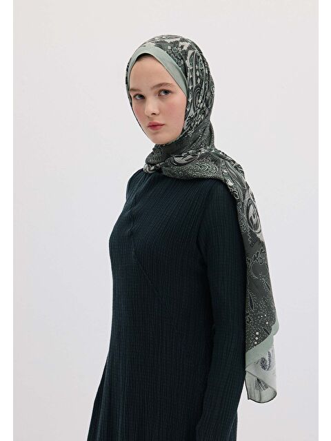 Fresh Scarfs Elora Desen Şal Küf Yeşili - S000458361-7484