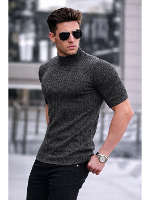 Madmext Yarım Balıkçı Füme Erkek Triko Tişört 4604