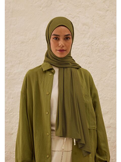 Fresh Scarfs Penye Şal Olive - S000420272-7686
