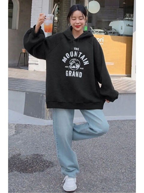 uyguntarz Unisex The Mountain Baskılı Sweatshirt - S000265632-19351