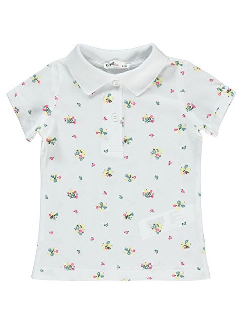 Civil Girls Kız Çocuk Tişört 2-5 Yaş Beyaz