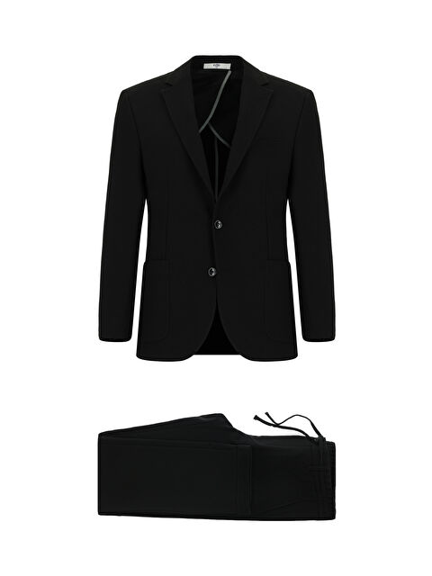 Kiğılı Slim Fit Dar Kesim Çizgili Beli Lastikli İpli Takım Elbise - S000410257-19351