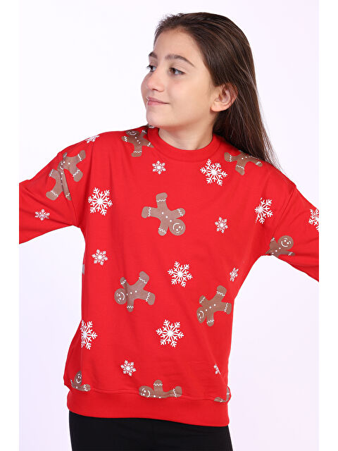 Toontoykids Kız Çocuk Kar Taneli Kurabiye Baskılı Sweatshirt - S000273938-20045
