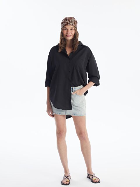 KOOR Kadın Casual Siyah Gömlek Bgh02