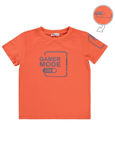Civil Boys Gamer Mode Reflektör Baskılı 10-13 Yaş Tişört - Turuncu 13-14 Yaş - S000467760-20013