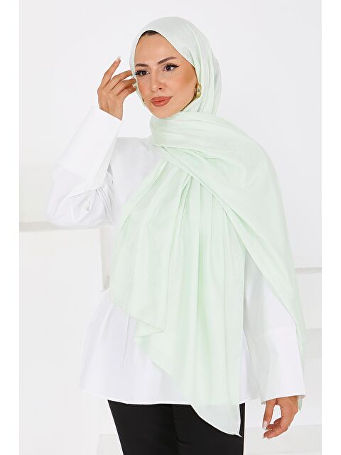 Tofisa Etnik Monagram Şal Mint - 27592 - S000439485-1180