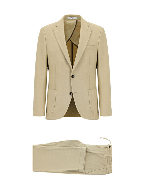 Kiğılı Regular Fit Çizgili Beli Lastikli İpli Takım Elbise - S000410258-37202