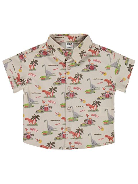 Civil Baby Hayvan Baskılı 6-18 Ay Gömlek - Ekru 9-12 Ay - S000526745-19965