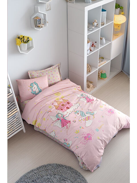 UPSTYLE Kolay Ütülenir Nevresim Takımı Tek Kişilik  Dreams Pembe - S000295121-20024