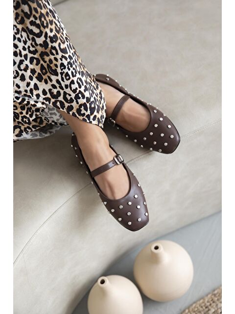 Straswans Azure Kadın  Drop  Detay  Deri  Babet Kahve - S000513139-19413