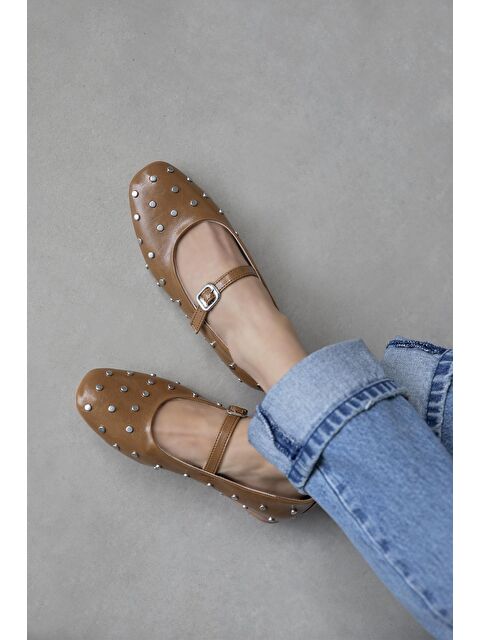 Straswans Azure Kadın  Drop  Detay  Deri  Babet Camel - S000513139-4557