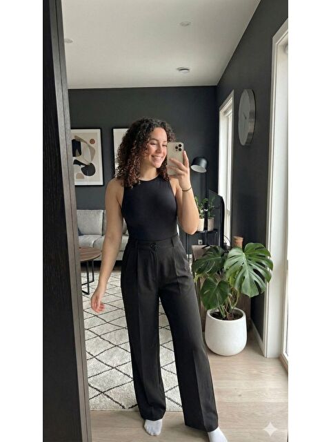 Jane's Kadın Yüksek Bel Pileli Palazzo Pantolon