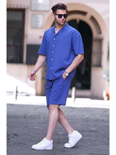 Madmext Saks Basic Erkek Şort %100 Pamuk Takımı 6729 - S000148453-23710