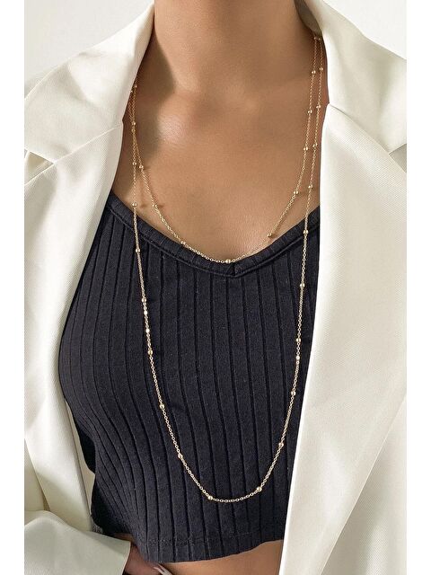 New Obsessions 2 Parça Minimal Zincir Kolye - S000160506-20076