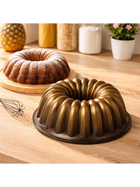 Porsima 4397 Granit Döküm Dilim Kek Kalıbı Gold Siyah 24cm