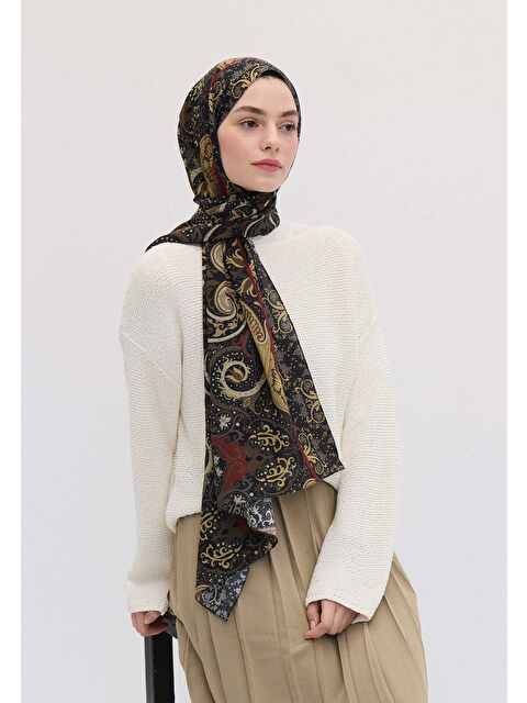 Fresh Scarfs Etnıc Paısley Desen Şal Siyah - S000458366-19351