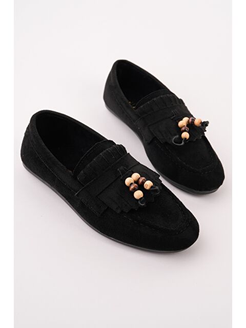 Muggo FAWN Renkli Boncuk Detaylı Kadın Günlük Loafer Ayakkabı - S000531566-19351