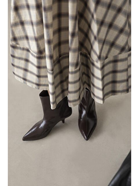 Straswans Bella Kadın Pino Ökçe Kırışık Deri Bot Kahve - S000512926-19413