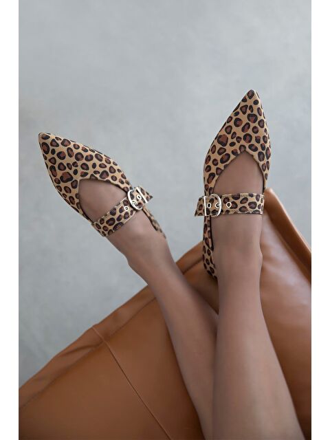 Straswans Bruno Kadın Kemer Detay Kumaş Babet Leopar - S000513168-19413