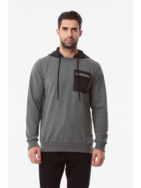 Fullamoda Baskılı Cepli Erkek Hoodie - S000115411-29666