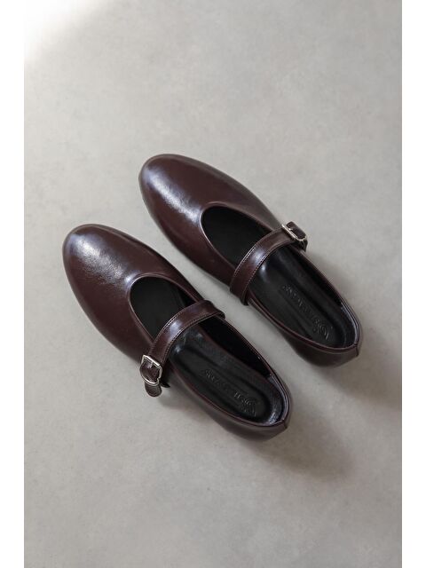 Straswans Jun Kadın  Kırışık Deri Babet Bordo - S000513049-19951