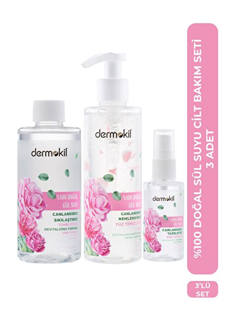 Dermokil %100 Doğal Gül Suyu Cilt Bakım Seti - S000505829-26865