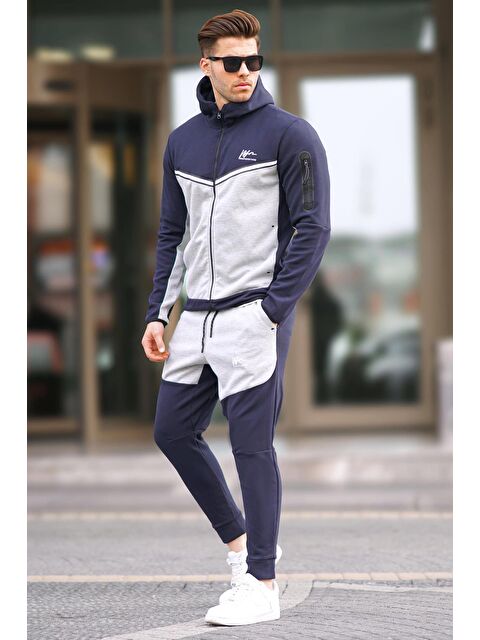 Madmext Lacivert Fermuarlı Erkek Eşofman Takımı 5697 - S000056717-21164