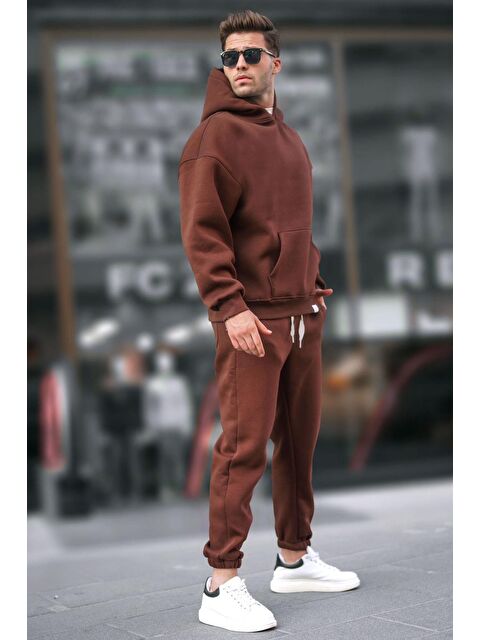 Madmext Acı Kahve Kapüşonlu Basic Eşofman Takımı 5925 - S000056720-28102