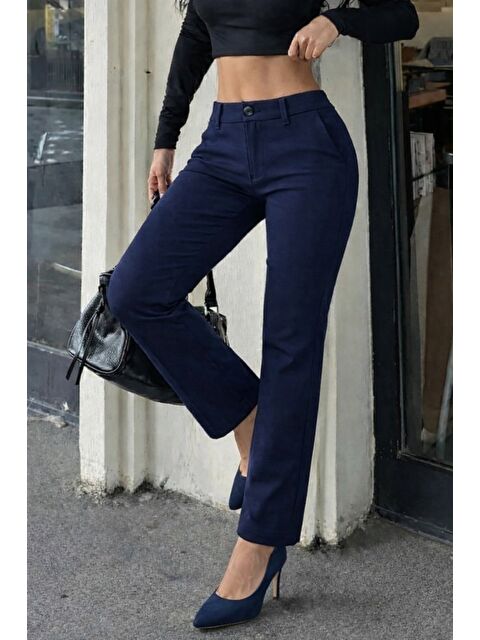 Jane's Kadın Düşük Bel Cepli Dar Paça Atlas Pantolon