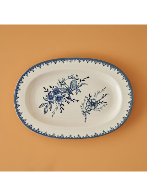 Bella Maison Bleu Blanc Porselen Küçük Sunum Tabağı Mavi (25 cm) - S000289116-17234