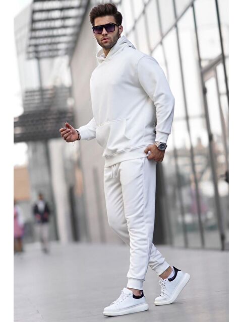 Madmext Ekru Kapüşonlu Basic Eşofman Takımı 5928 - S000445043-19965