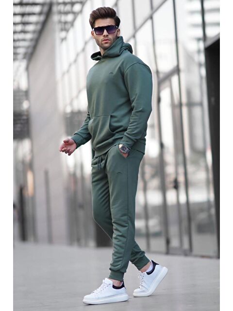 Madmext Haki Yeşil Kapüşonlu Basic Eşofman Takımı 5928 - S000445043-18547