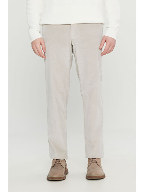 Altınyıldız Classics Erkek Taş Pamuklu Slim Fit Dar Kesim Desenli Yan Cepli Pantolon