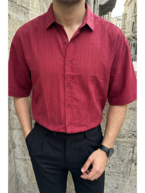 Livio Ferri Saga Yüksek Kalite Modal Erkek Kısa Kol Gömlek Premium Dokulu