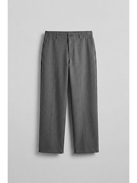 Abluka Online Erkek Smart Casual Bol Paça Relaxed Fit Pantolon Gri